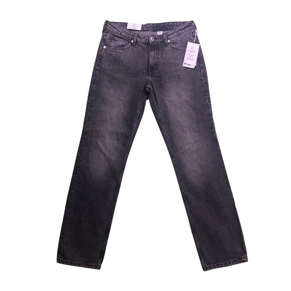 H&M &DENIM Straight Jeans Womens Size 8 Gray NWT Mid Waist Recycled Cotton